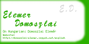 elemer domoszlai business card