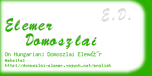 elemer domoszlai business card